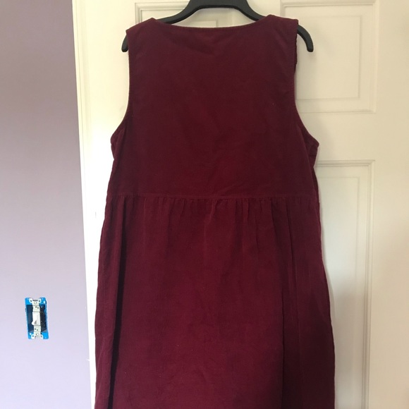 Y2K Maroon corduroy jumper dress - Picture 4 of 5